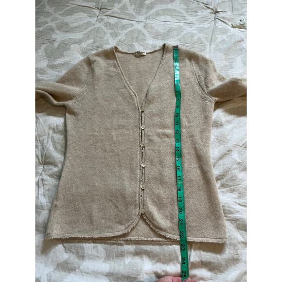 New Scotland cashmere beige oatmeal button up cardigan women’s small - Picture 6 of 8